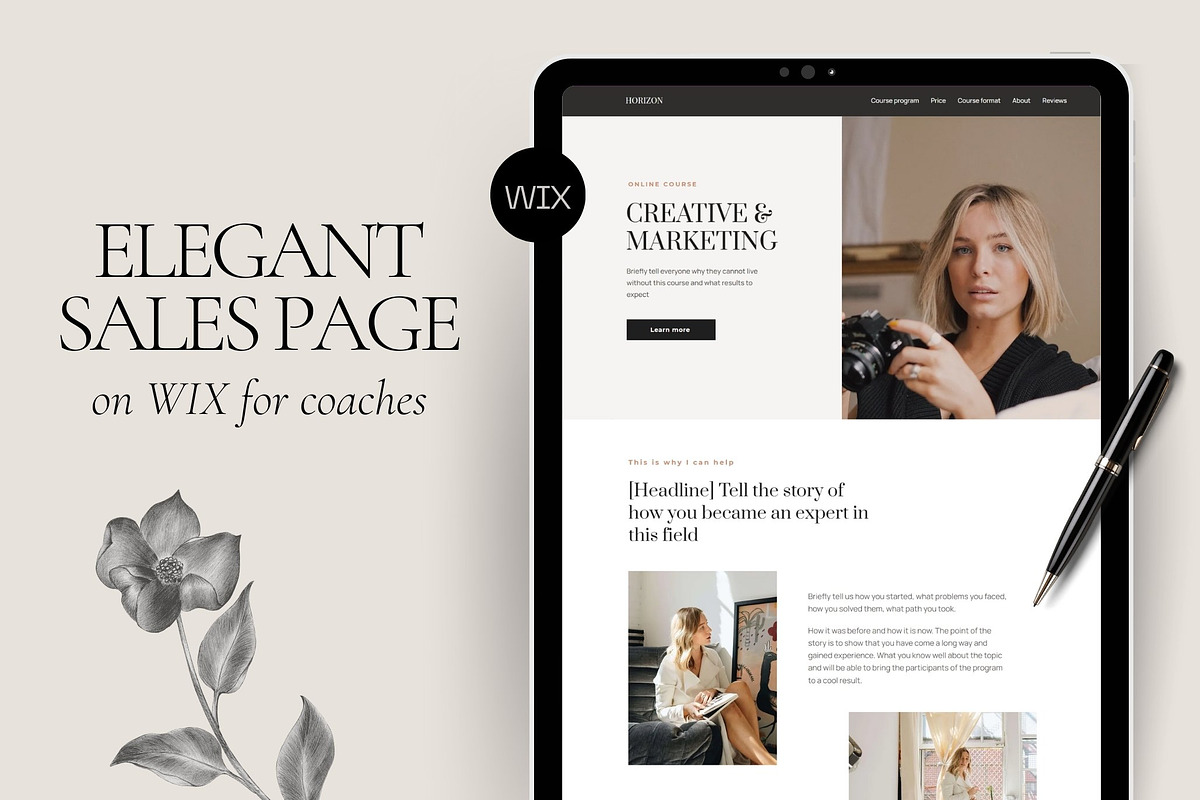 Elegant Sales page WIX for coaches, a Landing Page Template by Make It Yours Lab. (Photo 11 of 11)