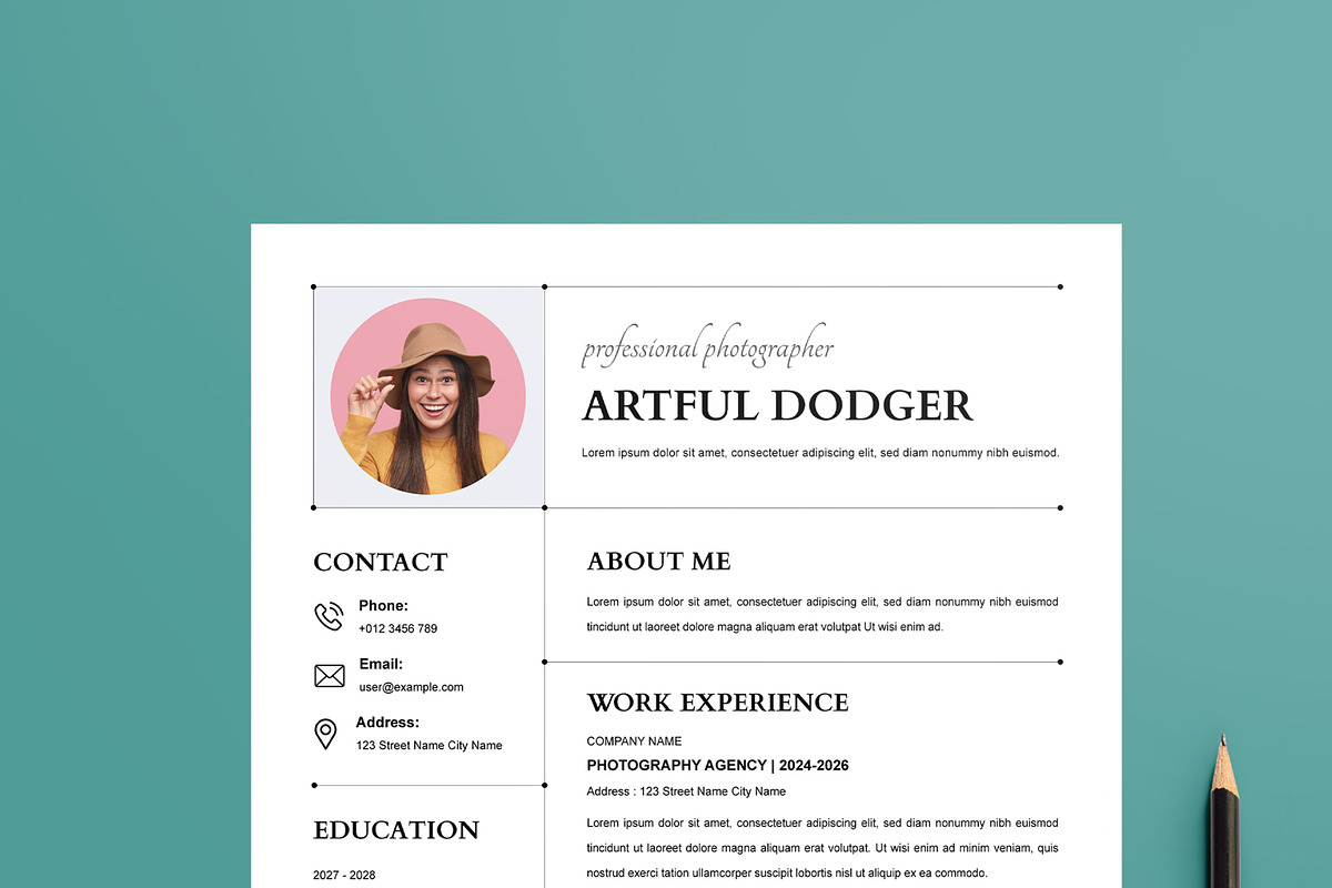 Resume Template Design Layout, a Resume Template by MightyDesign (Photo 2 of 8)
