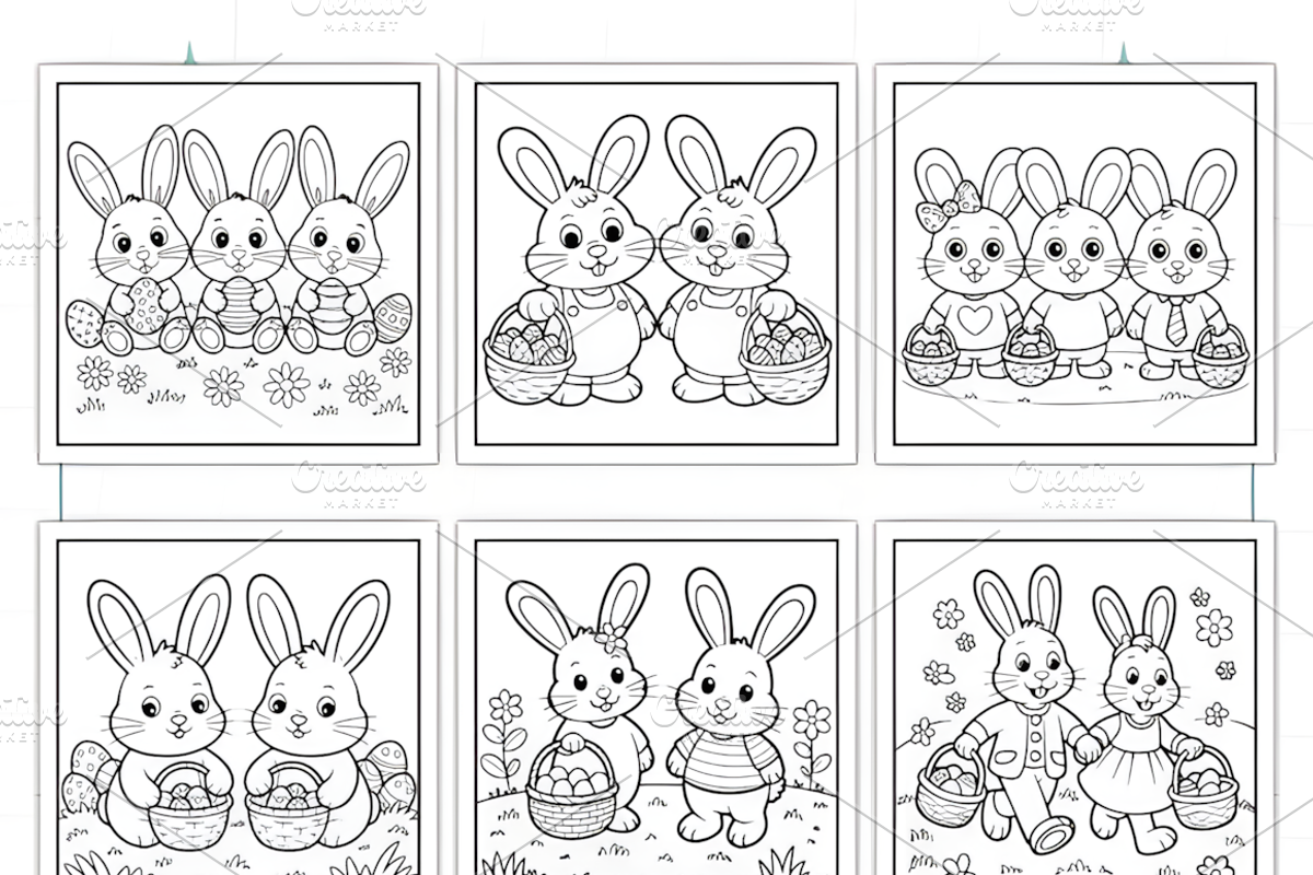 Bunny Friends Easter Coloring Book, a Seasonal Illustration by Ink Gallery (Photo 8 of 8)