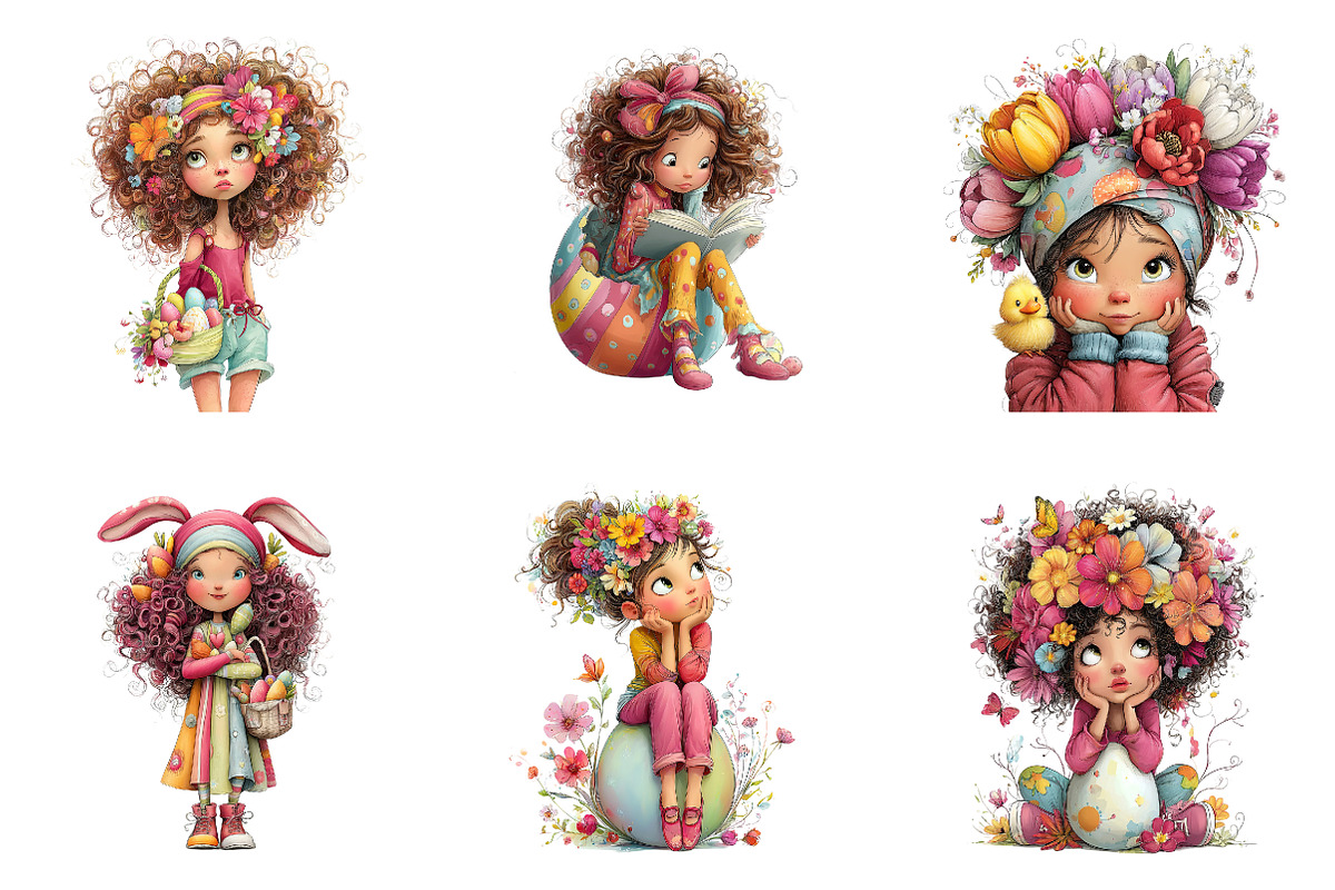 Easter Girl Clipart, an Illustration by CreationArt (Photo 7 of 7)
