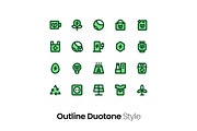 6 Styles Ecology Icon Pack, a Duotone Icon by hafizhhapis (Thumbnail 6 of 7)