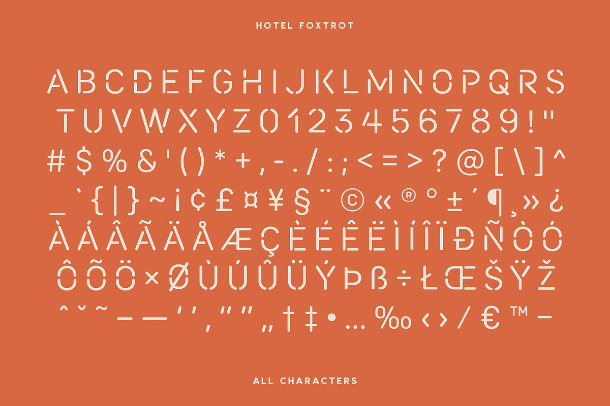 Hotel Foxtrot - Modern Stencil, a Font by Creative Type (Photo 9 of 9)
