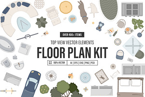 Floor Plan Kit, an Object Illustration by DesignerCandies