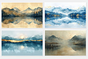 Watercolor mountain wallpaper, a Wallpaper Graphic by DamonYang's shop (Thumbnail 6 of 7)
