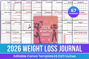 2026 Weight Loss Journal Canva Kdp, a Stationery Template by Mustafiz