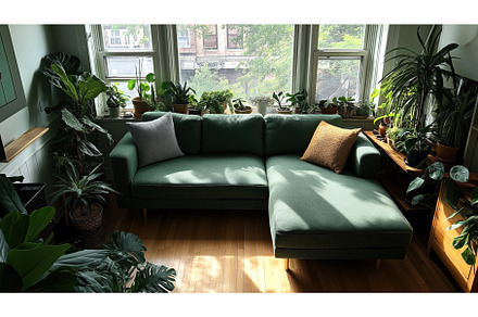 Cozy living room with green, a Nature Photo by Sergey Kotenev