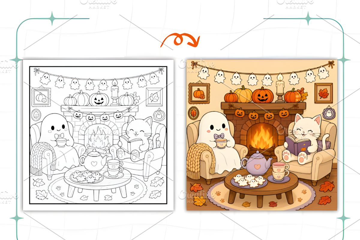 Cute Spooky Bold and Easy Coloring, a Seasonal Illustration by Coco Bloom (Photo 5 of 7)