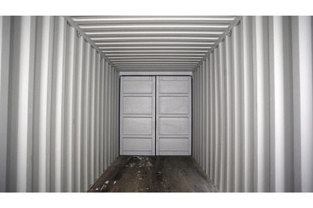 Large metallic white door and white, an Architecture Photo by Media Whale Stock