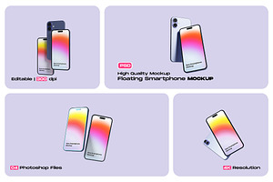 Floating Smartphone Mockup, a Mockup by My Code Std
