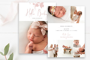 Girls Birth Photo Announcement