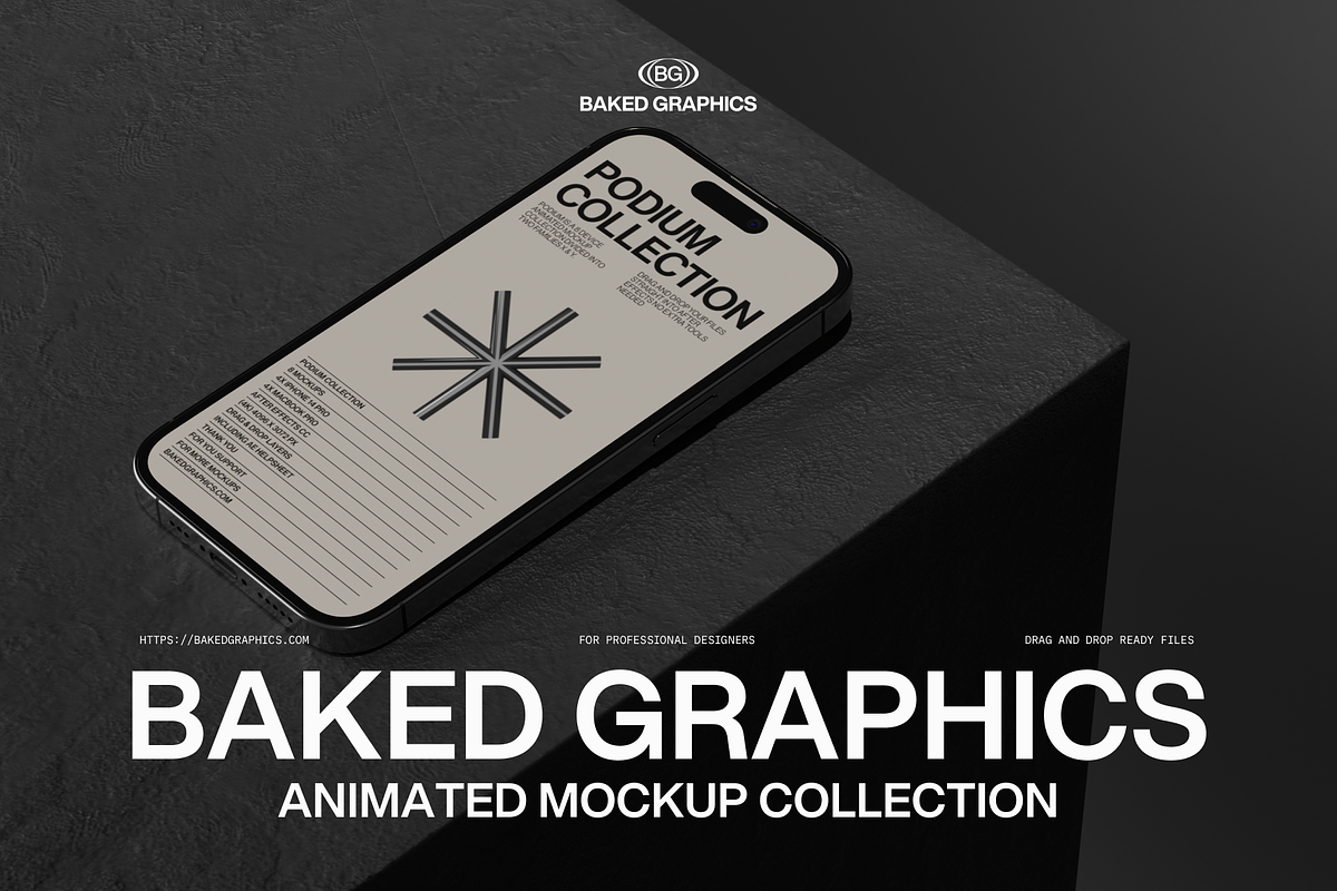 PODIUM Y ANIMATED MOCKUP COLLECTION, a Mac Mockup by Baked Graphics (Photo 1 of 6)