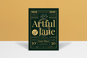 Green Anniversary Invitation, a Card Template by graphicook