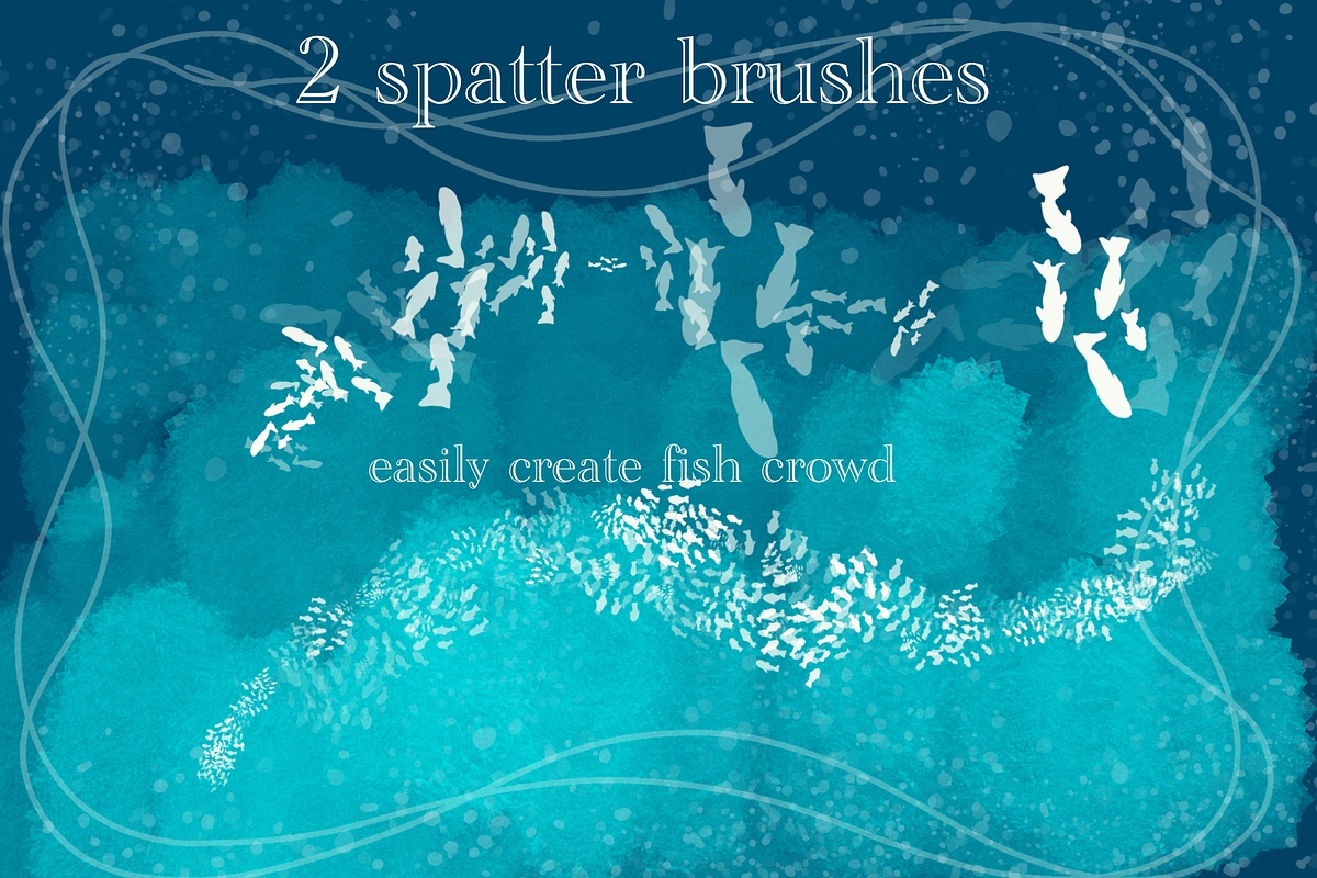 Aqua paradise procreate stamp brush, a Brush Add-On by Meisanmui (Photo 4 of 9)