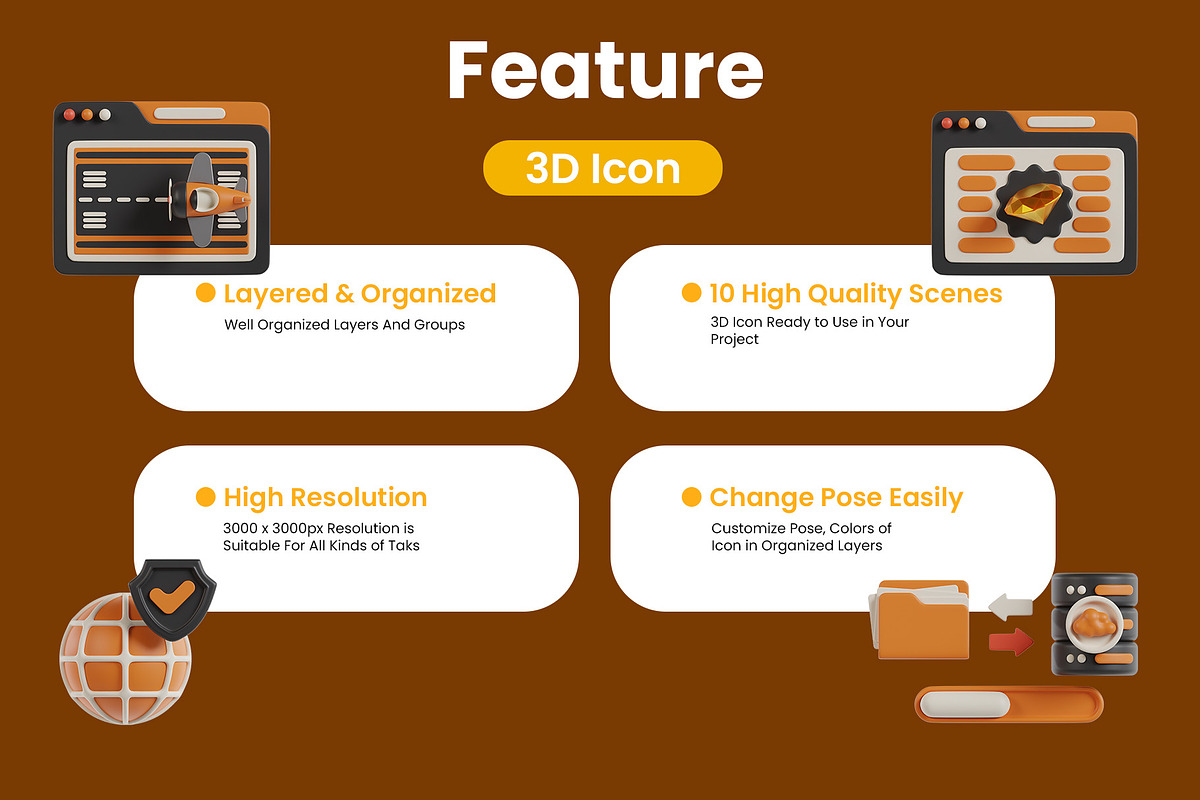 Website 3D Icon Pack, a 3D by baii09 (Photo 2 of 6)