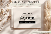 Wedding Invitation PSD Mockup, an Advertising Mockup by ClipCraft (Thumbnail 1 of 9)