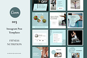 Fitness Instagram Post Template, a Social Media Template by Deepa Template Studio (Thumbnail 2 of 9)