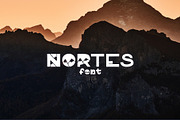 NOTRES Geometric Cutout Display Font, a Sans Serif Font by Volf Mockups (Thumbnail 1 of 9)