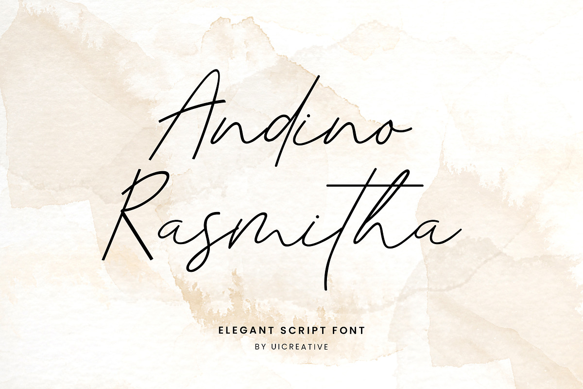 Andino Rasmitha Signature Font, a Script Font by UICreative (Photo 1 of 10)