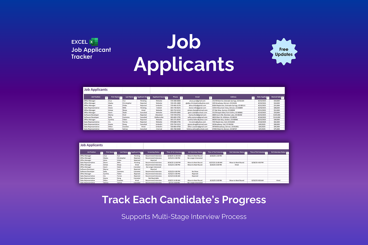 Job Applicant Tracker - Excel preview 3