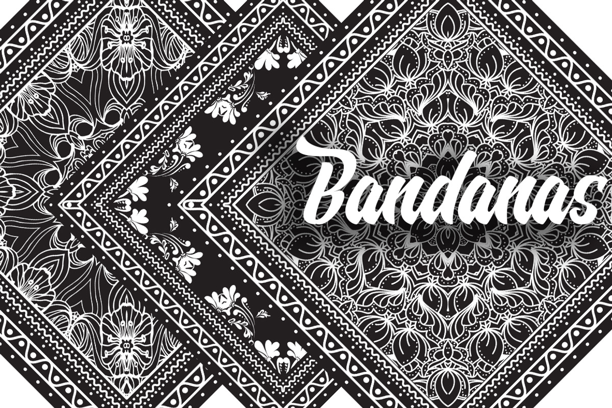 Bandanas silk scarf set 2, a Pattern Graphic by ilonitta (Photo 3 of 3)