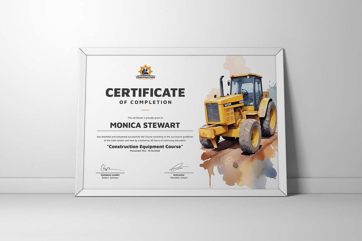Equipment Operator Certificate, a Stationery Template by DesignDevisers (Photo 6 of 10)