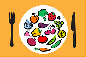 fruits and vegetables illustrations