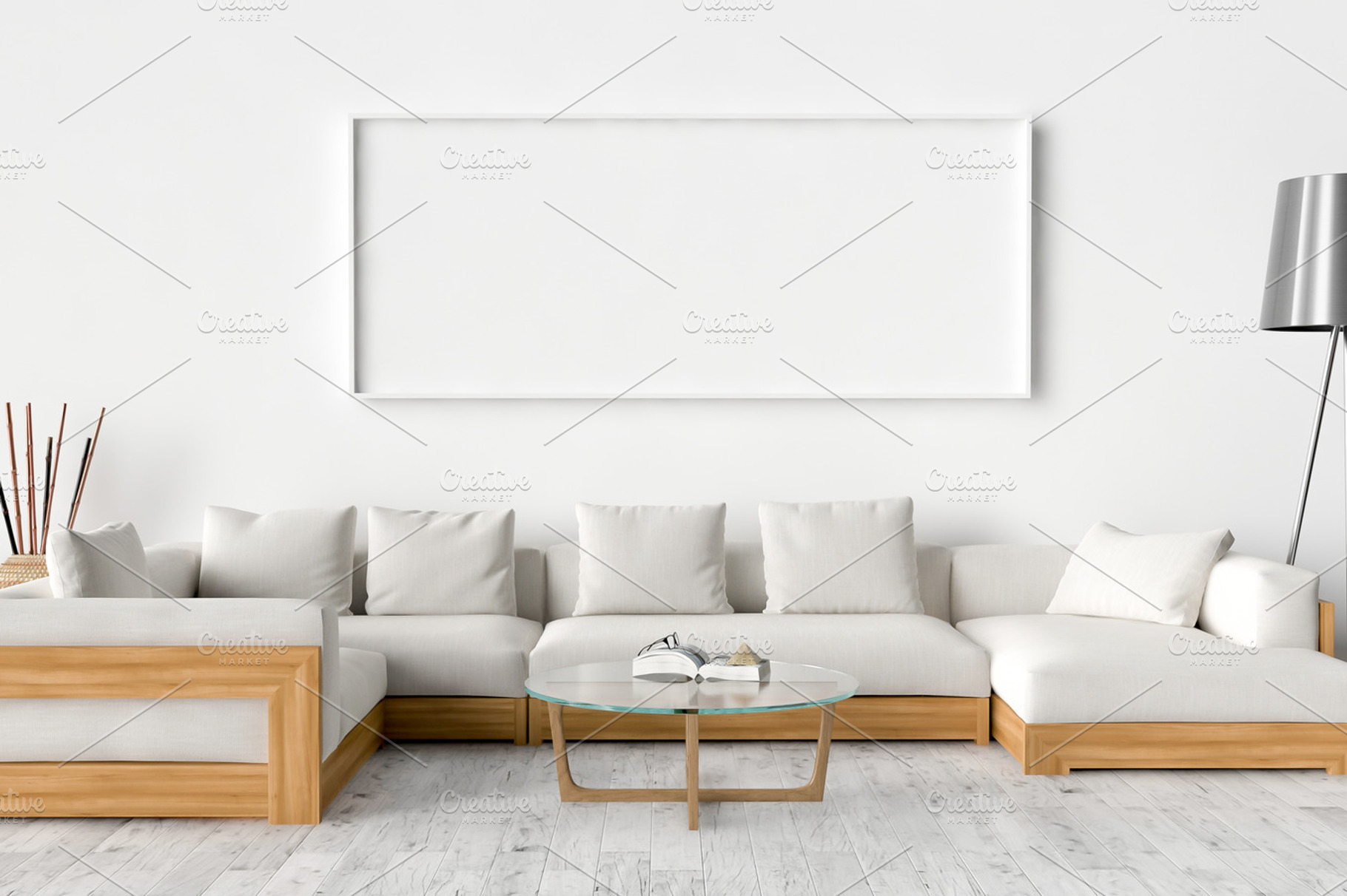 Interior background stock photo containing picture frame and art, an ...