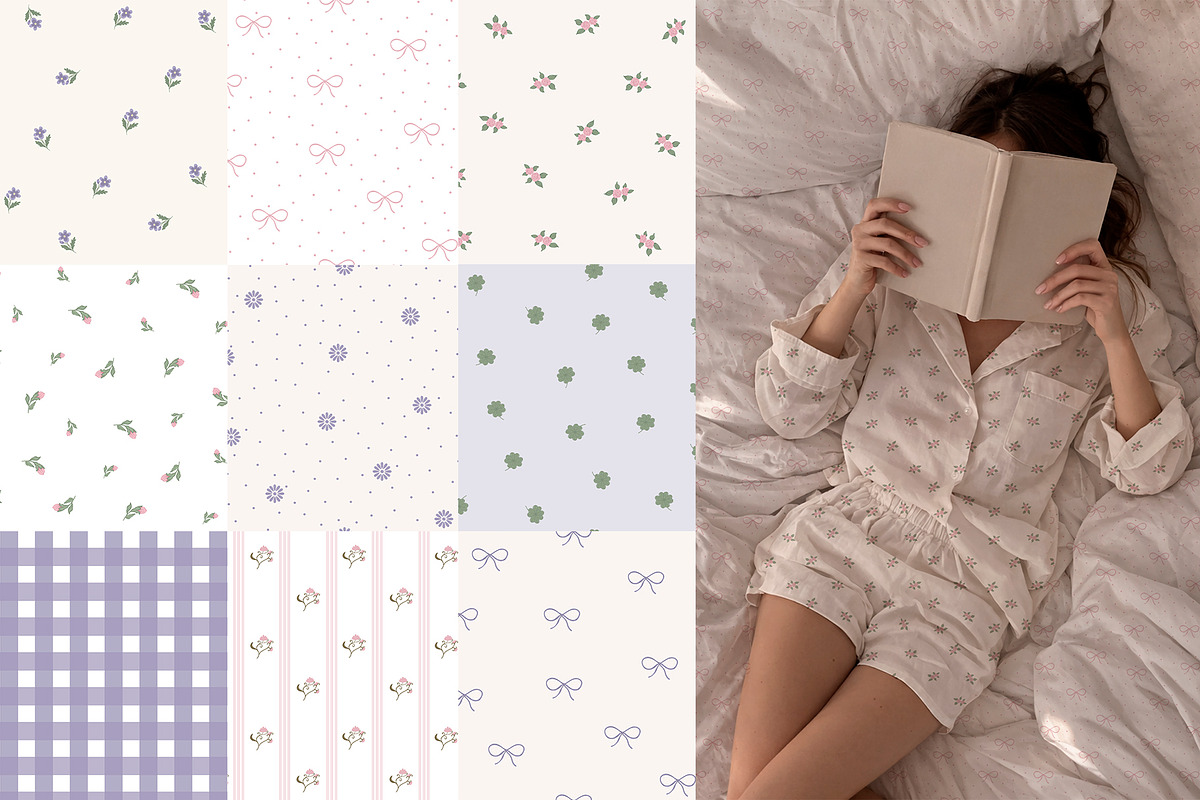 Maison Fleur: Soft Floral Patterns, a Pattern Graphic by Lidberia (Photo 6 of 10)