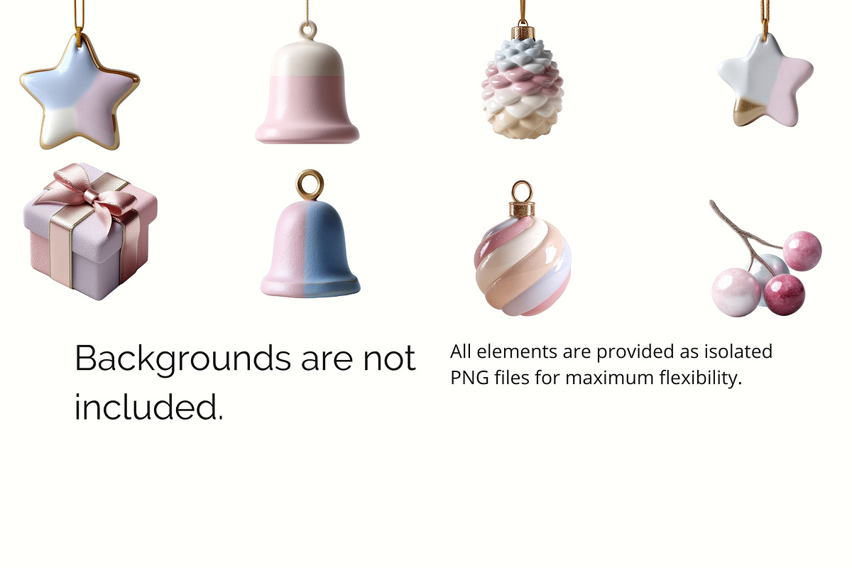 Cloud Dancer Christmas Ornaments PNG, an Object Graphic by Vika_Softlife (Photo 4 of 5)