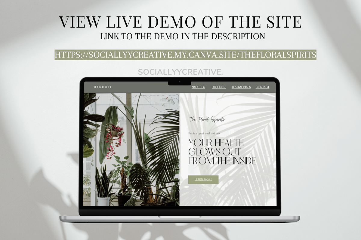 Floral Themed Canva Website Template, a Marketing Template by SociallyyCreative (Photo 4 of 10)