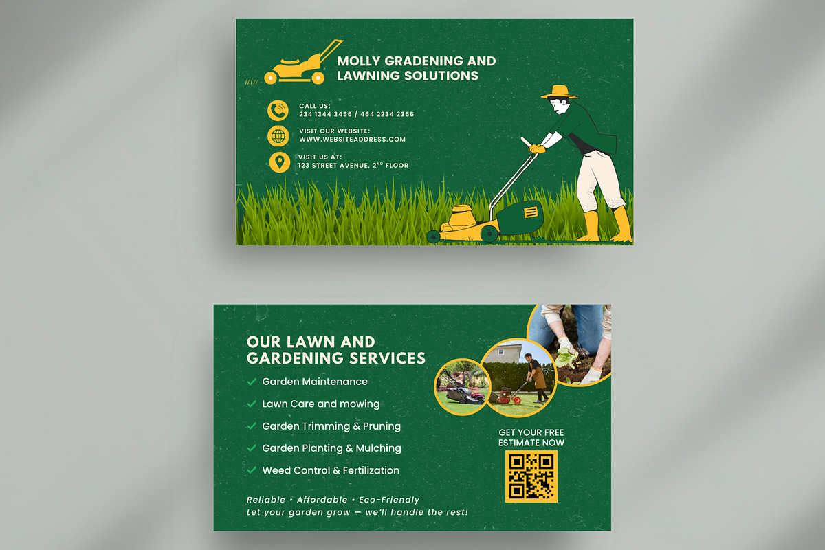 Lawn and Gardening Business Card, a Business Card Template by Elegant_Studio44 (Photo 2 of 4)