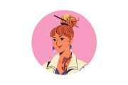 Happy people portraits, avatars set, a Person Illustration by PaperTrident (Thumbnail 9 of 10)