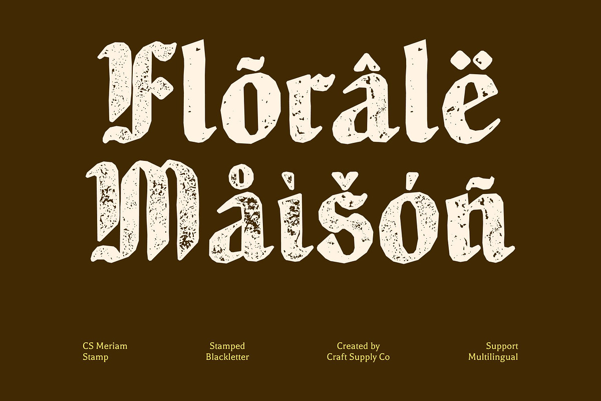 CS Meriam Stamp, a Blackletter Font by Craft Supply Co. (Photo 7 of 8)