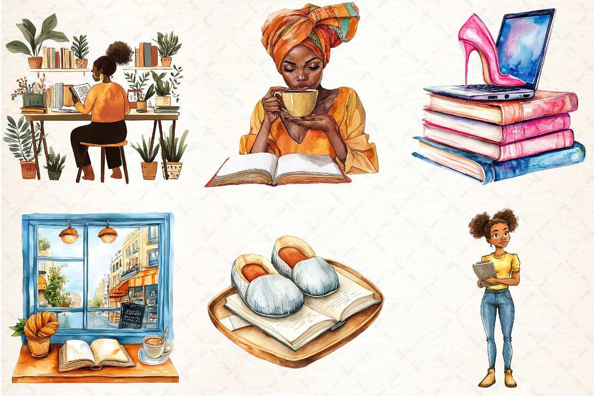 Book Lover Clipart, an Illustration by Libby Wishes (Photo 4 of 5)