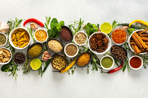 A collection of various spices, a Food & Drink Photo by Pundateam