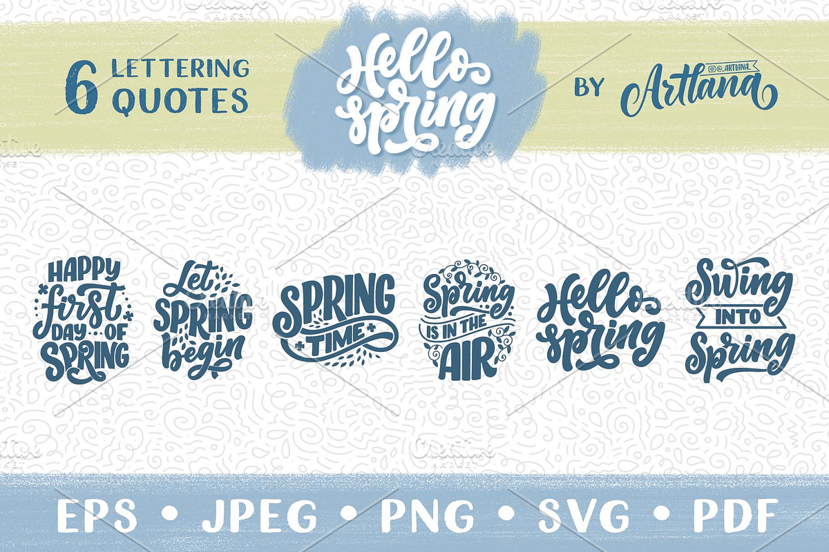 Spring Lettering Quotes, a Decorative Illustration by Artlana (Photo 1 of 4)