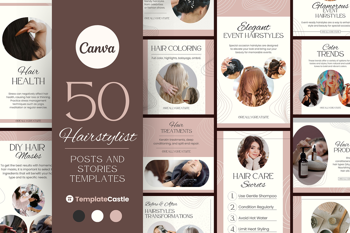 50 Hairstylist Instagram Stories, a Templates & Theme by TemplateCastleStore (Photo 1 of 9)
