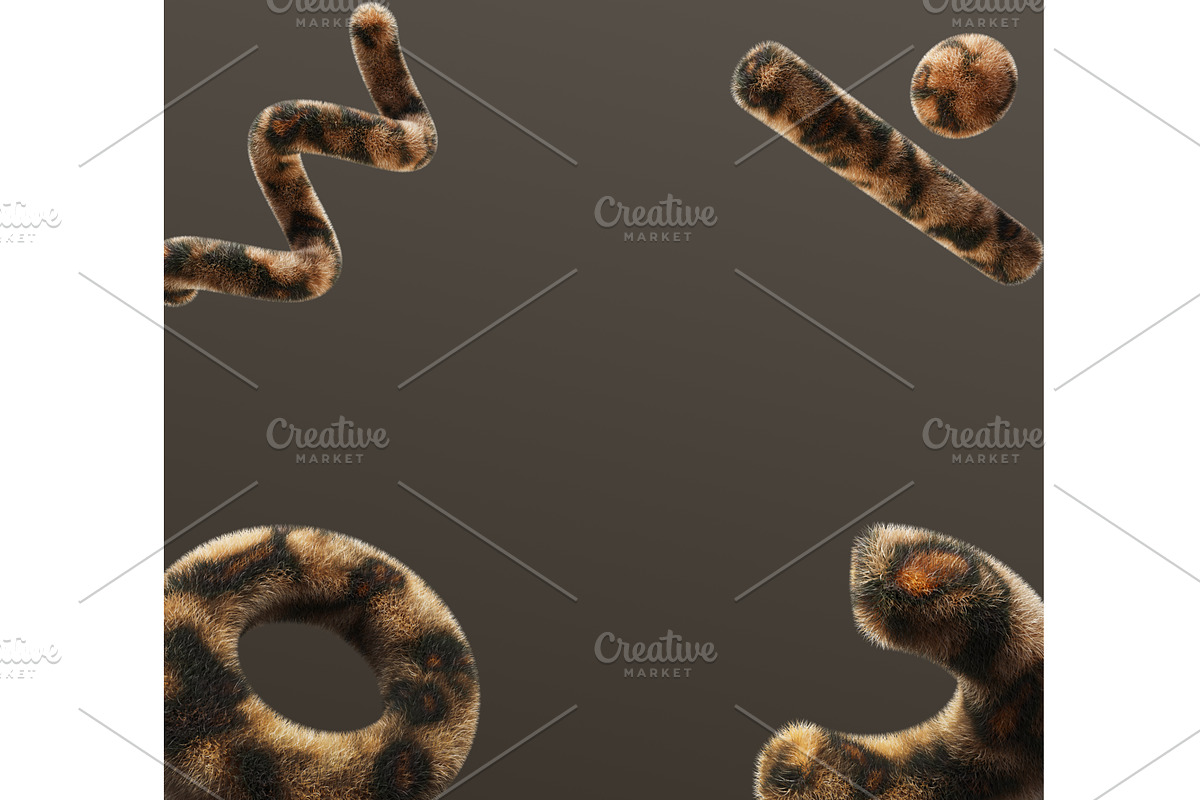 Wild party frame with geometric 3d, an Animal 3D Model by Marozhkastudio