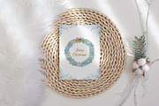 Christmas Wreath Clipart Winter Card, a Decorative Illustration by PawGraphic (Thumbnail 7 of 11)