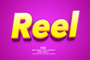 Reel PSD 3d Editable Text Effect