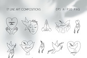 Peace and love line art illustration, an Illustration by Julia M. Watercolor (Thumbnail 5 of 9)