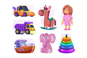 Toys collection. Attraction items, an Illustration by Onyx