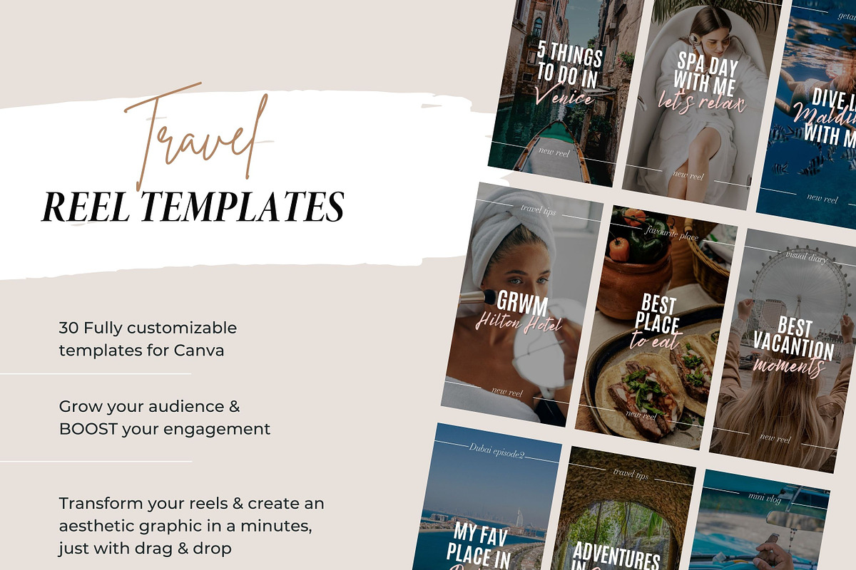 Travel Reel Covers Templates, a Social Media Template by design4social (Photo 6 of 9)