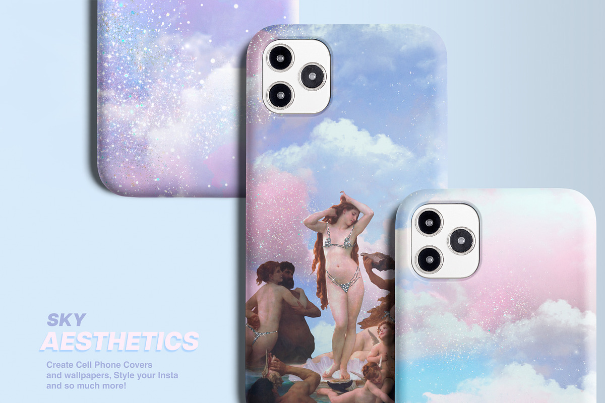 30 Aesthetic Pastel Sky Backgrounds, a Pattern Graphic by Photohacklovers (Photo 4 of 9)