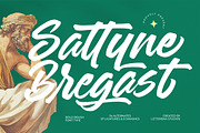 Sattyne Bregast Bold Brush Font Type, a Script Font by Letterena Studios Script (Thumbnail 1 of 15)
