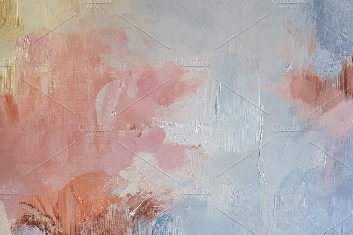 Abstract oil painting with soft pastel colors creating a dreamy, an Illustration by Studio ANNA