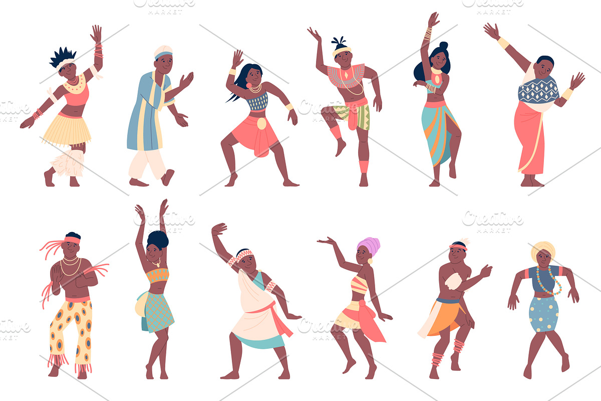 African dancers. African male and, a Person Illustration by LadadikArt