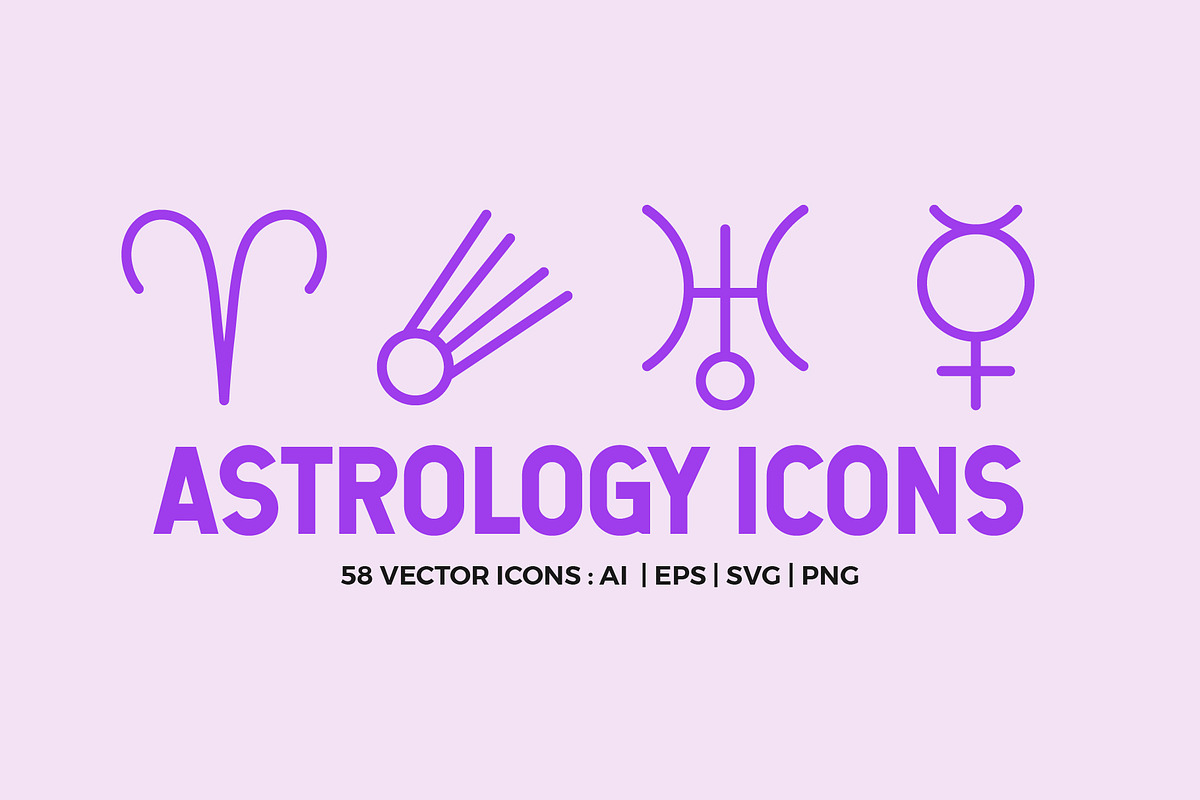Astrology Symbols | Line Icon Set, an Outline Icon by Abstracto-Create (Photo 1 of 7)