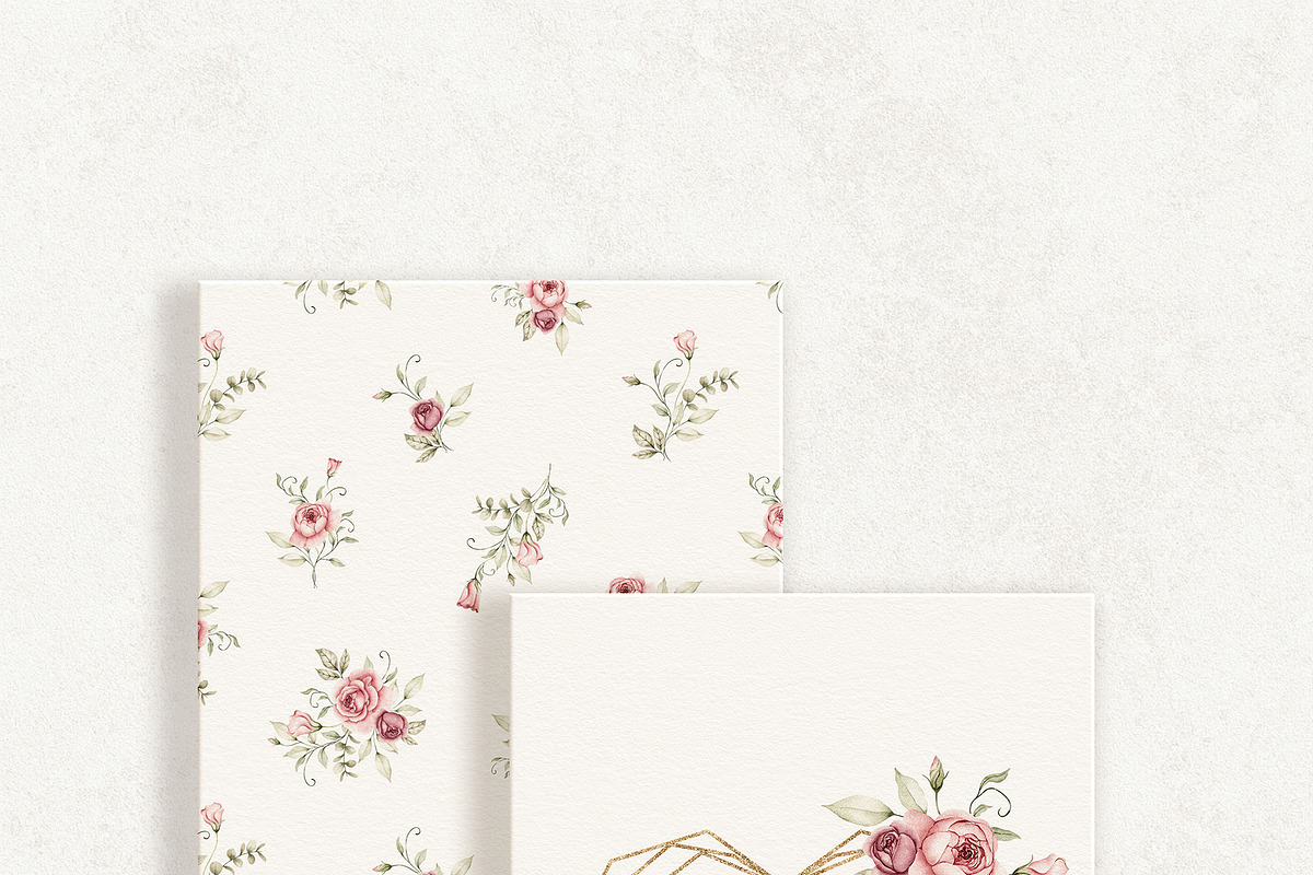 Watercolor Blush Roses Floral Set, a Decorative Illustration by Carol Lozove (Photo 3 of 50)