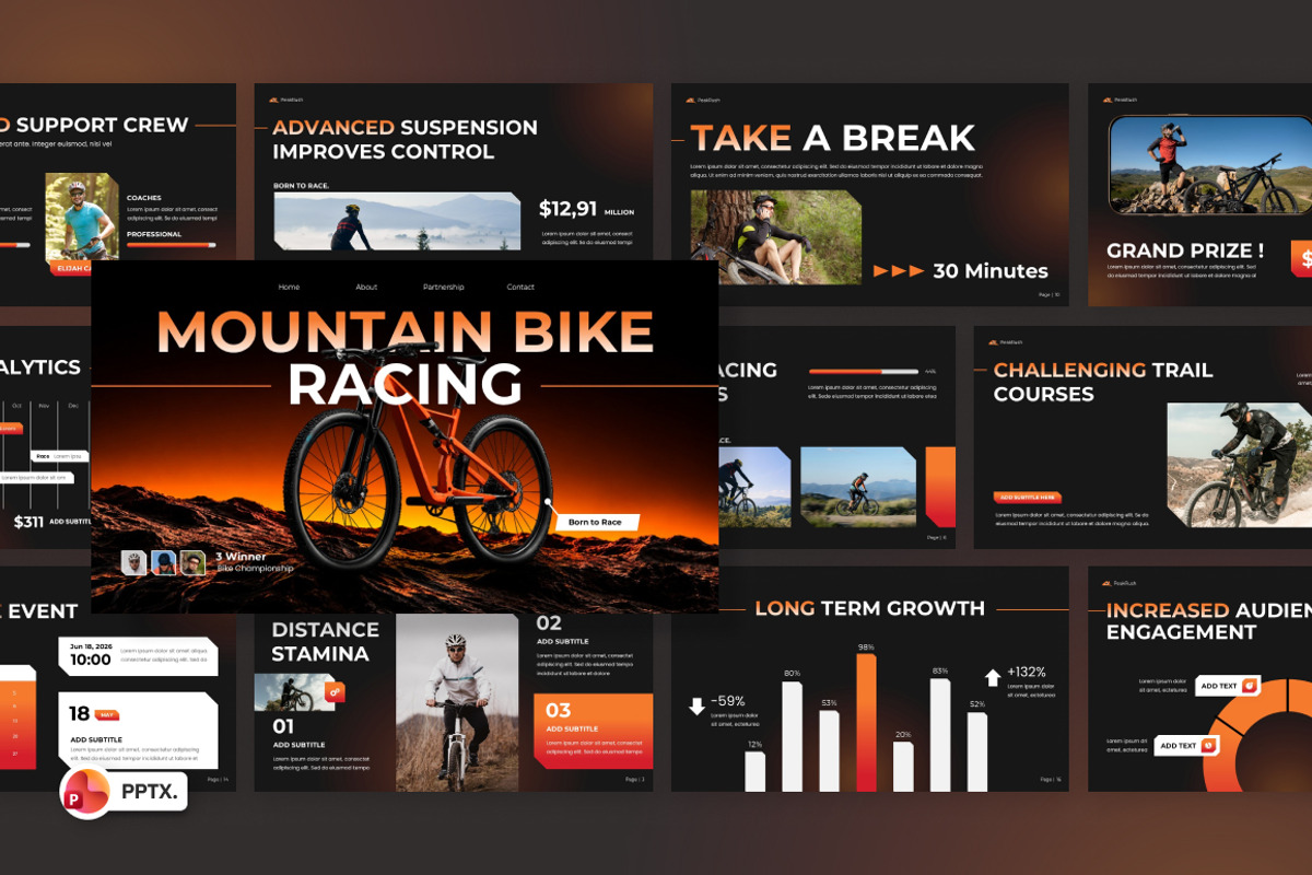 Mountain Bike Racing PowerPoint, a Presentation Template by Loin Studio (Photo 1 of 4)